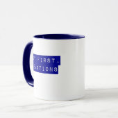 Mais D'Abord, Dévotions Mug Bleu (Devant gauche)