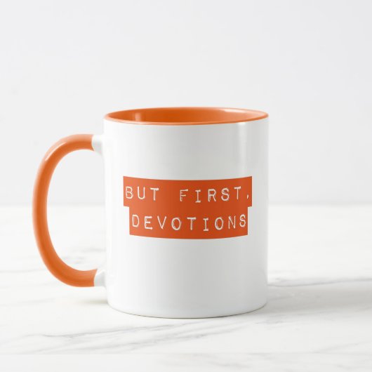 Mais D'Abord, Les Dévotions Orange Mug (Gauche)