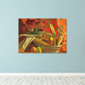 Maïs en Sinaasappels, stilleven schilderen Canvas Afdruk (Insitu (Houten vloer))