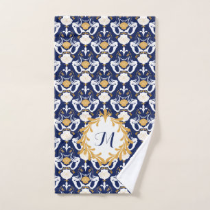 Maïs et coquillages Motif de Damas Monogramme