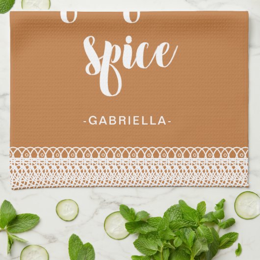 Mais First Citrouille Spice Ajouter Nom Serviette (Plié)