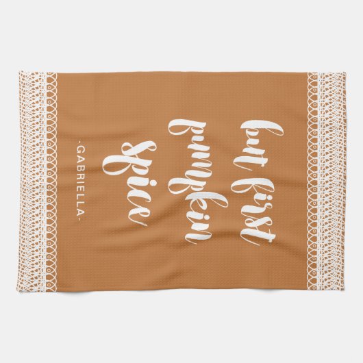 Mais First Citrouille Spice Ajouter Nom Serviette (Horizontal)