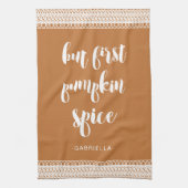Mais First Citrouille Spice Ajouter Nom Serviette (Vertical)