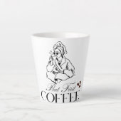 Mais First Coffee Blanc petit 12 oz Latte Mug (Devant)