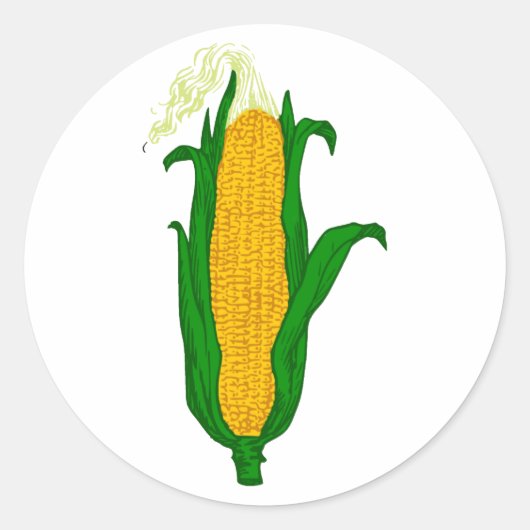 Mais Maiskolben corn cob Ronde Sticker (Voorkant)