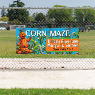 Maïs Maze Herfst Seizoen Boerderij Fun Sign Spandoek