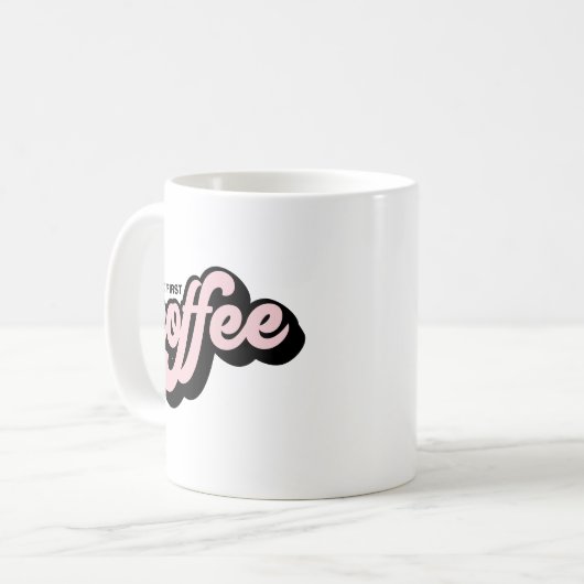 Mais Premier Café Retro Style Mug Rose (Devant gauche)