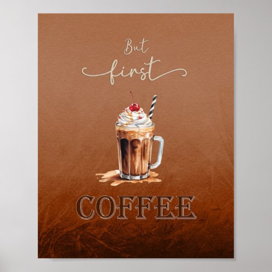 Mais Premier café Rustic Funny Poster (Devant)