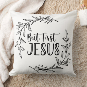 Mais premier Jésus "20x20" Oreiller blanc