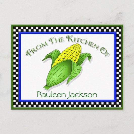 Maïs Sur Les Cartes De Recette Du Cob (Devant)