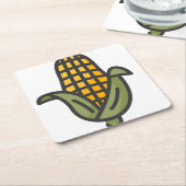 maïs vierkante kartonnen onderzetter (Schuin)