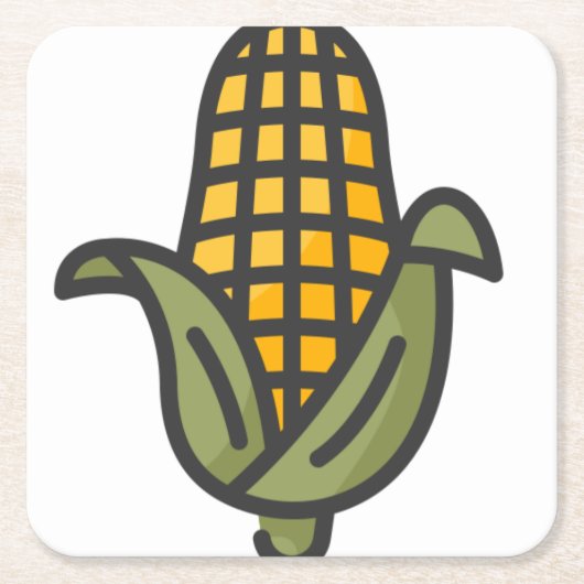 maïs vierkante kartonnen onderzetter (Voorkant)