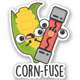 Maïs-zekering Grappig Verward Pun Sticker