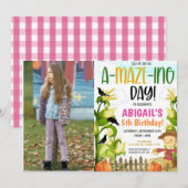 maïsdoolhof uitnodiging voor verjaardagsfeestje (Voorkant / Achterkant)