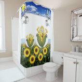 maïskorrels groene gouddouchegordijn zwart douchegordijn (In situ)