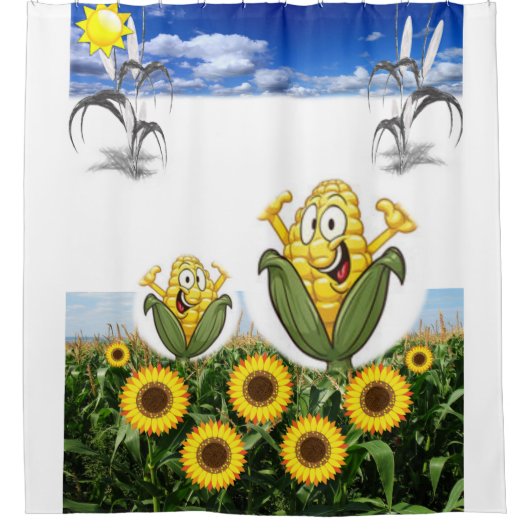 maïskorrels groene gouddouchegordijn zwart douchegordijn (Voorkant)