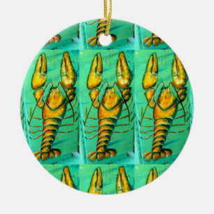 maïskreeft groene versiering keramisch ornament