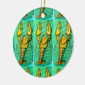 maïskreeft groene versiering keramisch ornament (Links)