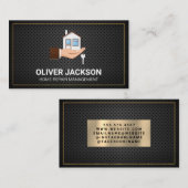 Maison à main | Carte de visite de maillage perfor (Devant / Derrière)