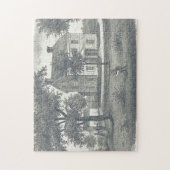Maison ancienne, Arbres, Puzzle de pelouse (Vertical)