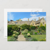 Maison anglaise avec jardin fleuri carte postale (Devant / Derrière)