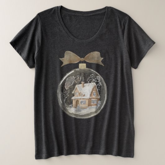 Maison aquarelle dans le Globe des neiges (Design devant)