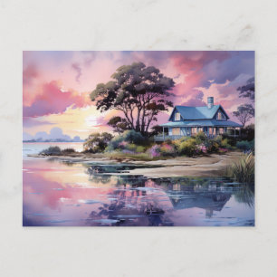 Maison au bord de la côte Carte postale d'art côti