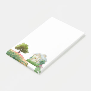 Maison avec fleurs Jardin Post-it Notes