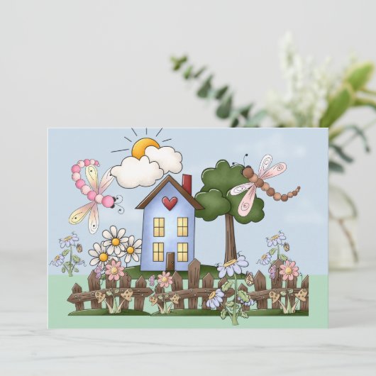Maison avec Picket Fence Invitation (Debout devant)