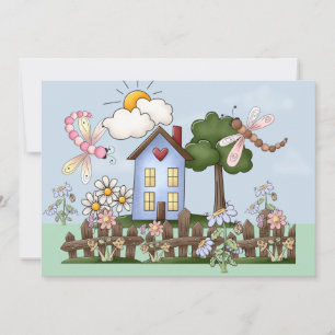 Maison avec Picket Fence Invitation