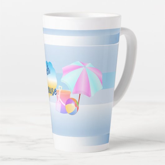 Maison Blue Beach Latte Mug (Angle droit)
