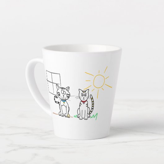 Maison Chat, Grange Chat - tasse latte (Angle gauche)
