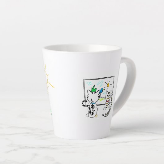 Maison Chat, Grange Chat - tasse latte (Angle droit)