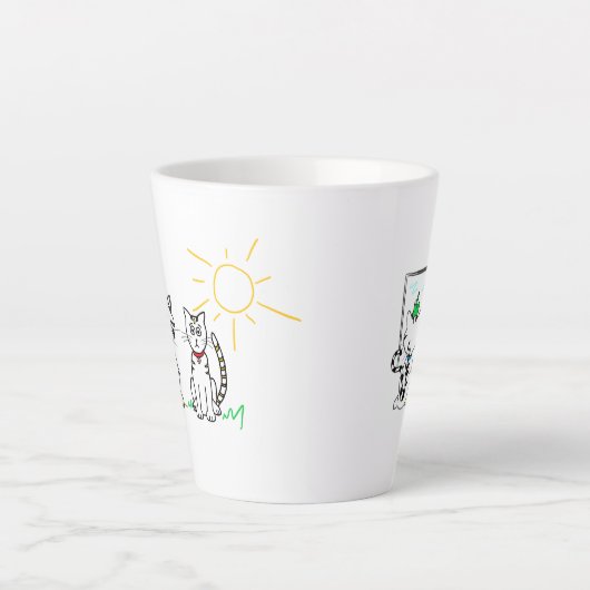Maison Chat, Grange Chat - tasse latte (Devant)