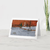 Maison confortable dans la carte de note neigeuse (Devant)