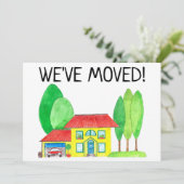 Maison couleur aquarelle Nouvelle carte d'adresse (Debout devant)