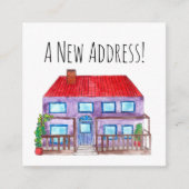 Maison couleur aquarelle Nouvelle carte d'adresse (Devant)