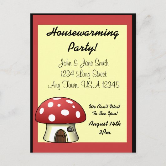 Maison de champignons Faire-part chauffant (Devant)