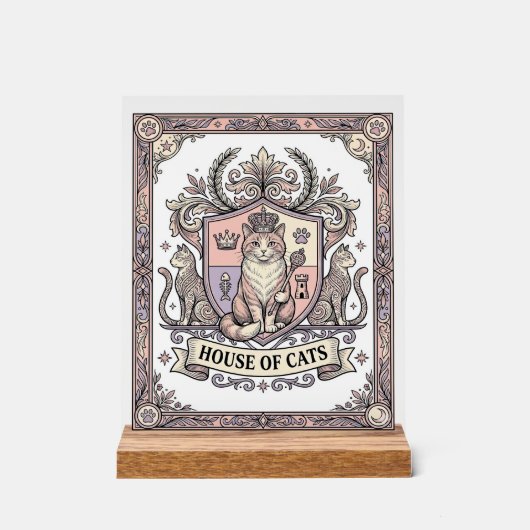 Maison de chats Armoiries de chat vintage (Recto)