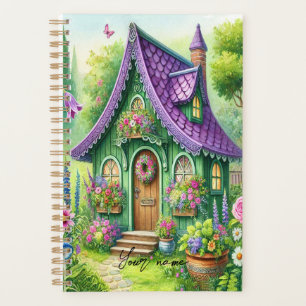 Maison de conte de fée magique vert pourpre