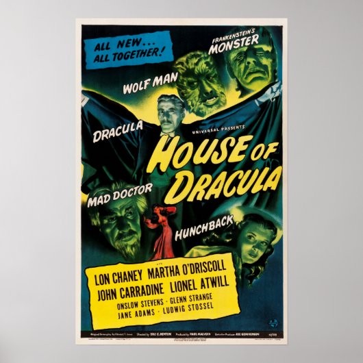 Maison de Dracula 1945 Vampire Poster de film Vint (Devant)