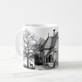 Maison de graphisme noir et blanc et Mug d'arbres (Devant gauche)
