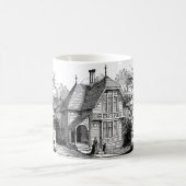 Maison de graphisme noir et blanc et Mug d'arbres (Centre)