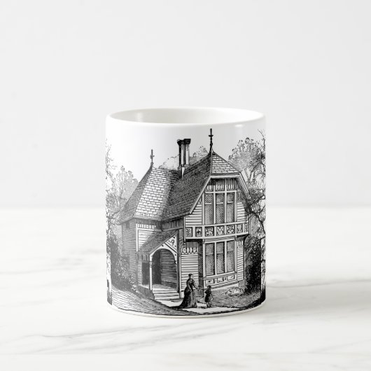 Maison de graphisme noir et blanc et Mug d'arbres (Centre)