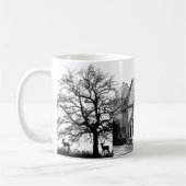 Maison de graphisme noir et blanc et Mug d'arbres (Gauche)
