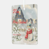 Maison de neige de Noël Carré en métal ornement (Avant gauche)