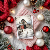 Maison de Noël avec Cheval Stables Carte Plat