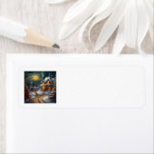 Maison de Noël Étiquettes de adresse (En situation)