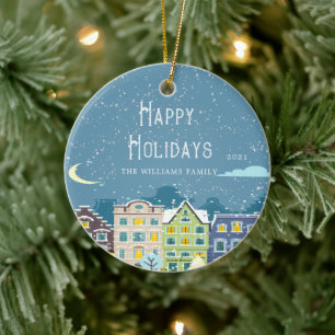 Maison de Noël Jour de la Neige Photo Ornement de 