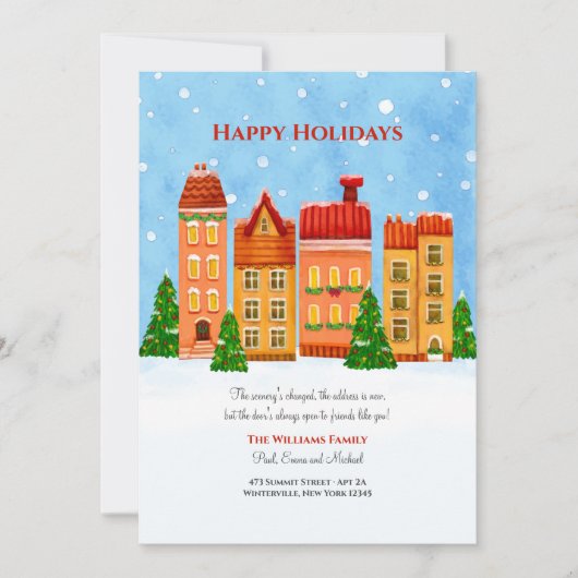 Maison de Noël Nouvelle maison Carte de vacances (Devant)